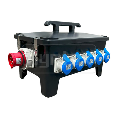 Syntax MP36 Portable Distribution Box Waterproof 32A/5P Inlet with 12 nos 16A Sockets & 1 nos 32A/5P Socket