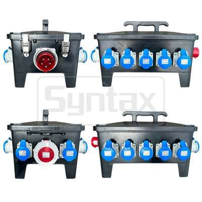 Syntax MP36 Portable Distribution Box Waterproof 32A/5P Inlet with 12 nos 16A Sockets & 1 nos 32A/5P Socket