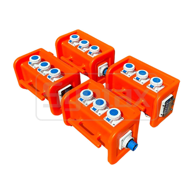 Syntax MS7 Single Phase 16A HDPE Portable Distribution Box IP67 With Breakers Easy Lifting 395x260x275mm