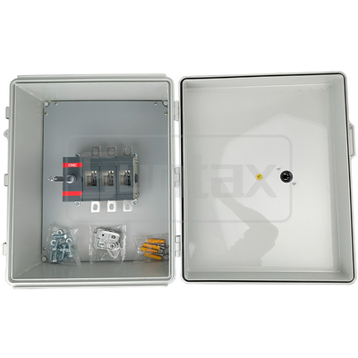 Syntax JK9A Wall Mounted Distribution Box With 3 Poles 400AMP ABB Disconnect Switch 430x530x200mm