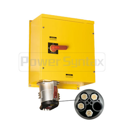 PowerSyntax 4P 630 Amp 400V IP67 Heavy Duty High Current Interlocked & Switched Wall Mounted Receptacle DUO Part No. 75147