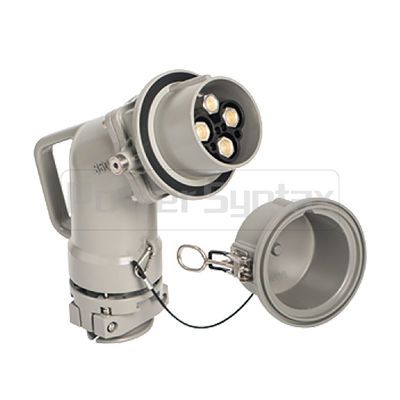 PowerSyntax Shore Power High Current Industrial Female Plug Angled Type 4P 350A 400V IP67 Part No. MB350A-BS-B