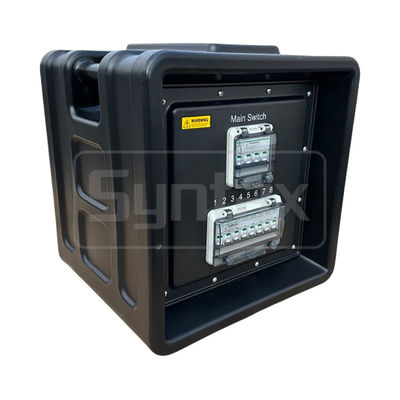 Syntax MD1 Three Phase 32AMP HDPE Portable Distribution Board IP67 For Stage Electrical Power Supply 430x380x460mm