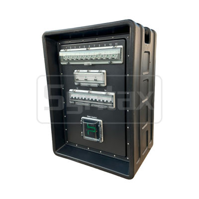 Syntax MD4 Three Phase 250AMP IP67 Waterproof HDPE Power Distribution Box With Schneider Breakers And PowerSyntax Industrial Plugs and Sockets 630x430x900mm