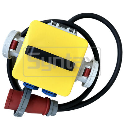 Syntax MZ6 IP67 Waterproof Portable Distribution Box 32A/5P Three Phase 400v With 1.8m built-in Power Cord Outdoors 20*20*21.5CM