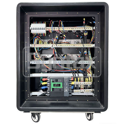 Syntax MD5 IP67 Waterproof 500A Three Phase HDPE Portable Power Distribution Box on Wheels with Powerlocks 500A for FIFA Sporting Events In Qatar