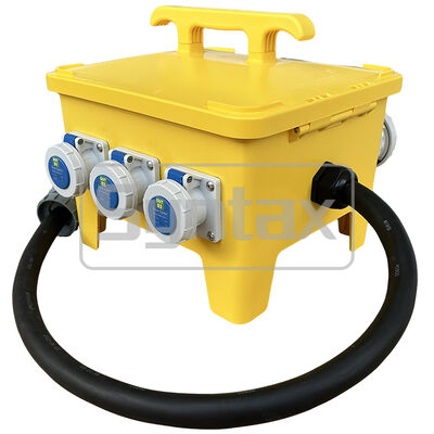 Syntax MP24 IP67 Waterproof Portable Power Distribution Box 63A/5P with 1.0m Rubber Cable Residual Protected