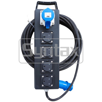 Syntax CT2 Heavy-Duty 16A Industrial to 4-Way UK & 1-Way CEE Power Splitter 430*120*70mm