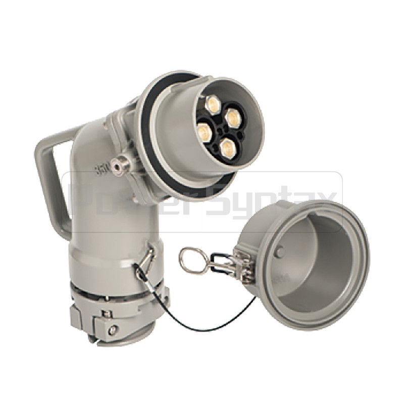 PowerSyntax Shore Power High Current Industrial Female Plug Angled Type 4P 350A 400V IP67 Part No. MB350A-BS-B