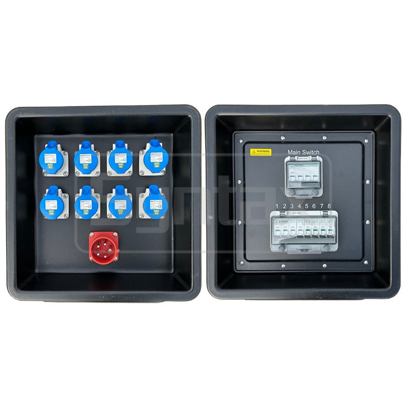 Syntax MD1 Three Phase 32AMP HDPE Portable Distribution Board IP67 For Stage Electrical Power Supply 430x380x460mm
