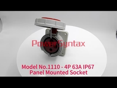 モデルNo.1110 - 4P 63A IP67のパネルによって取付けられるソケット