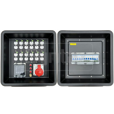 シンタックス MD1 3相 4P 32AMP HDPE ポータブル配送箱 IP67 12号 UL リスト ネマ ダブルソケット 430x380x460mm