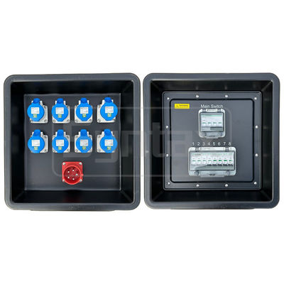シンタックス MD1 3相 32AMP HDPE ポータブル配送板 IP67 ステージ電源 430x380x460mm