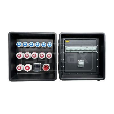 シンタックス MD3 5P 32A 400V 3PH 電源配送板 HDPE IP67 イベントパワー 630x430x680mm のシュナイダーブレーカー付き