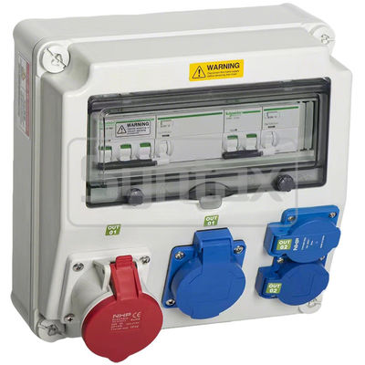 シンタックス CX2 壁掛け配送箱 32AMP 3相4線 シュナイダーのRCBO 280*280*155mm