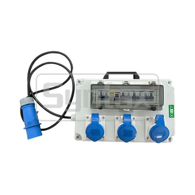 Syntax JS1 壁掛け式ポータブル配電ボックス 32AMP PC製電気グレー メンテナンスボックス 220*340*150mm